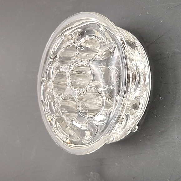 Vintage Clear Glass Footed Flower Frog 11 holes - Picture 5 of 8